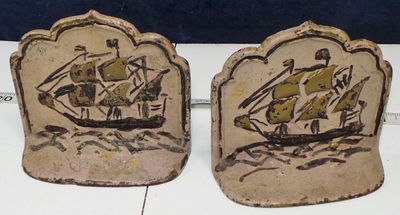 Vintage Sailing Ship Bookends