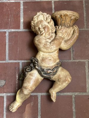 Vintage Cherub Carving