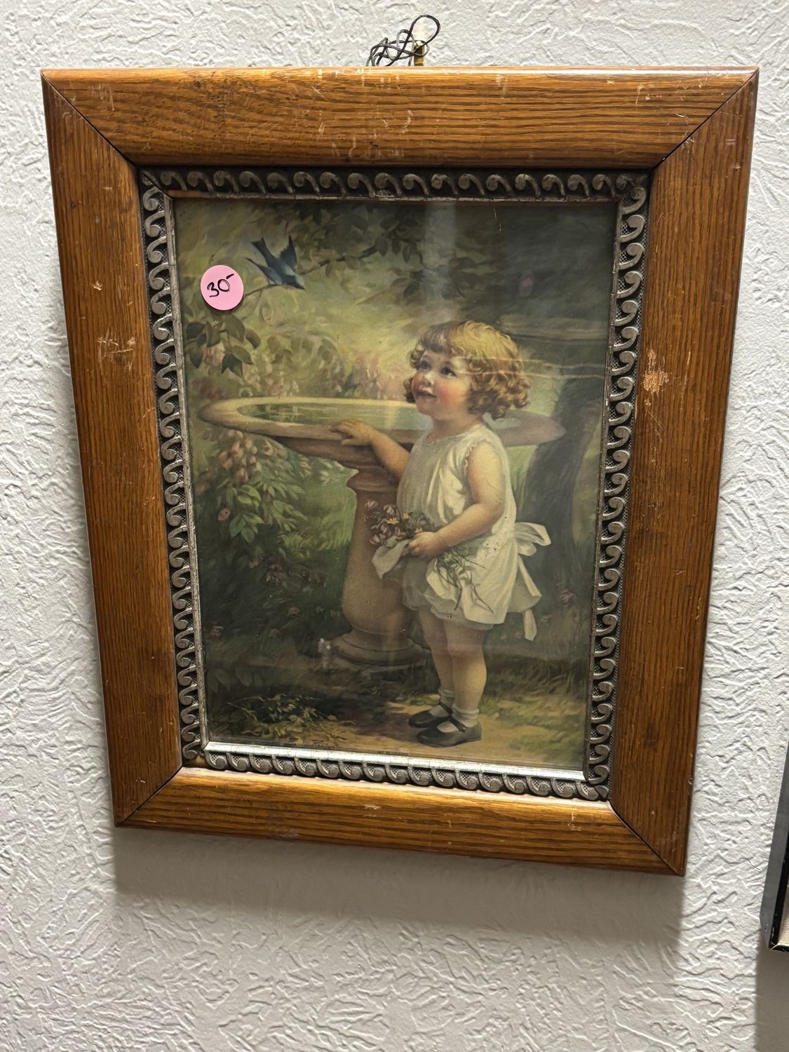 Framed Vintage Print "My Bluebird" by Zula Kenyon