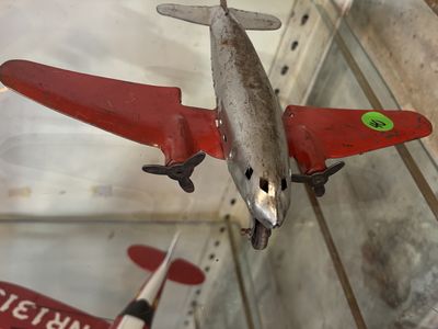Vintage Pressed Steel Toy Airplane