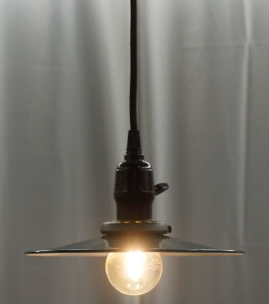Industrial Green Enamel Light Fixture 36" x 8"