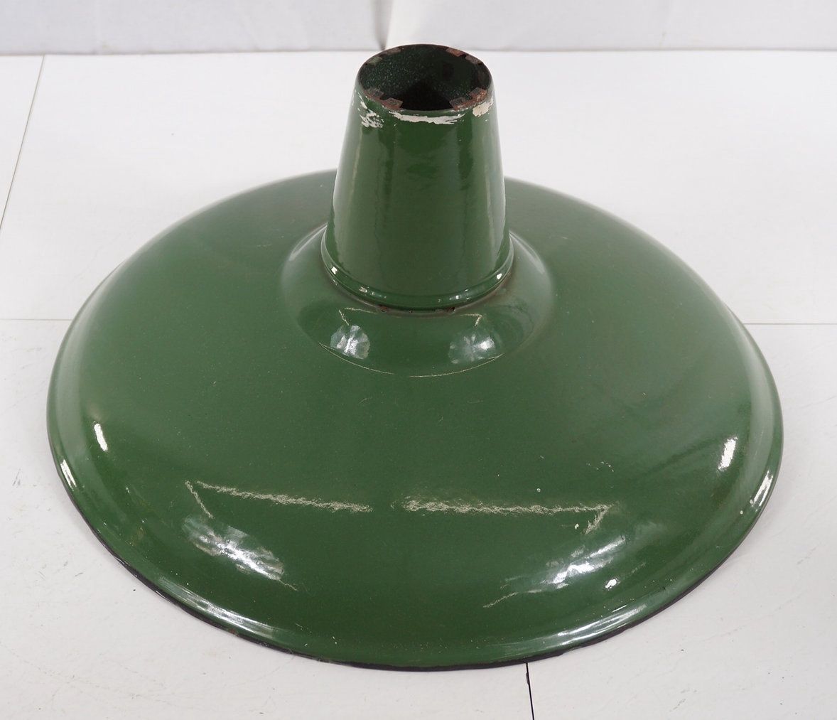Green Porcelain Industrial Light Fixture Shade 8" x 16"