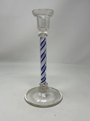 Vintage Art Glass Candle Stick 9.5"