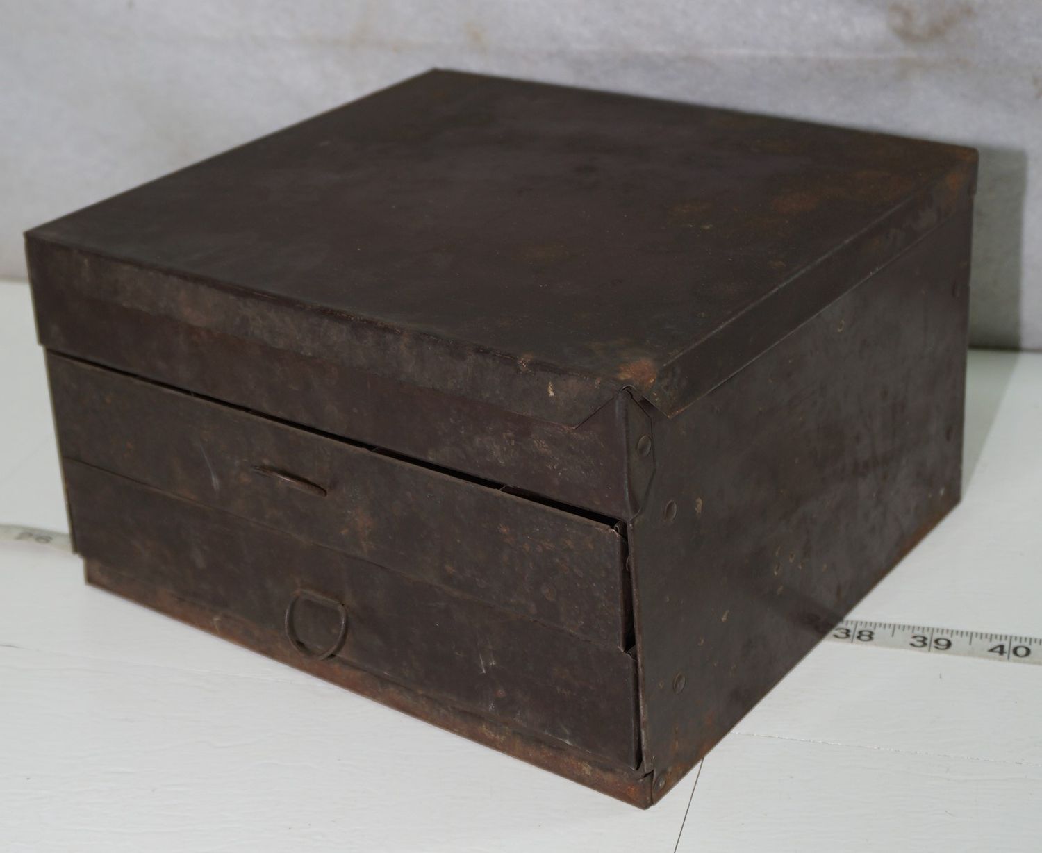 Vintage Metal Parts Cabinet for Fittings 9" x 5.5" x 9.5"