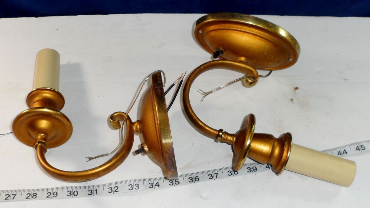 Pair of Electric Single Candle Wall Sconces