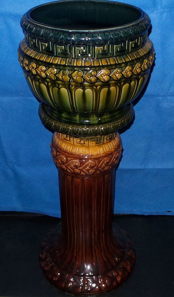 Early 1900s Roseville Ceramic Planter with Original Stand