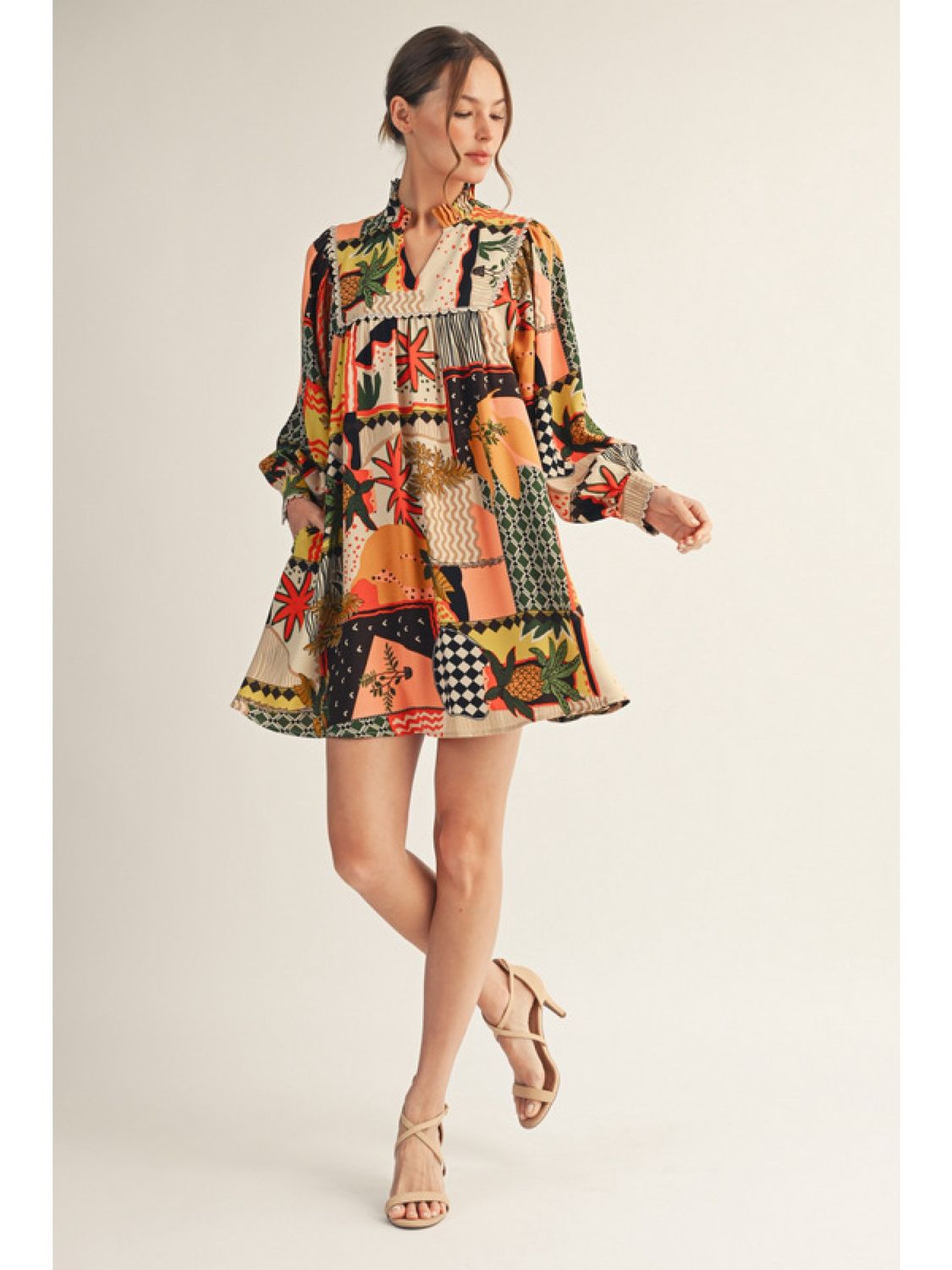 Flower Print Baby Doll Dress