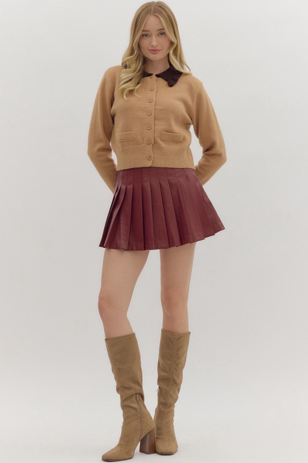 P.Leather Skort