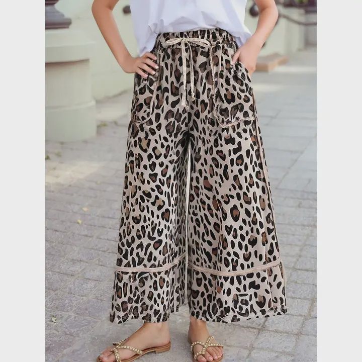 Leopard Wide Leg Pants