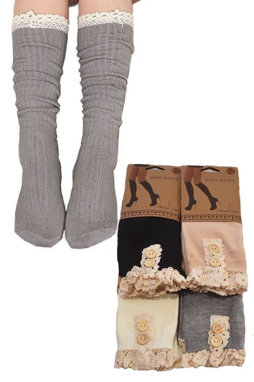 Socks Knee High, Color: Beige