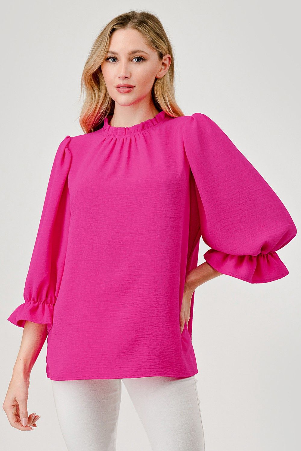 Blouse - Paisley - Hot Pink, Size: Small