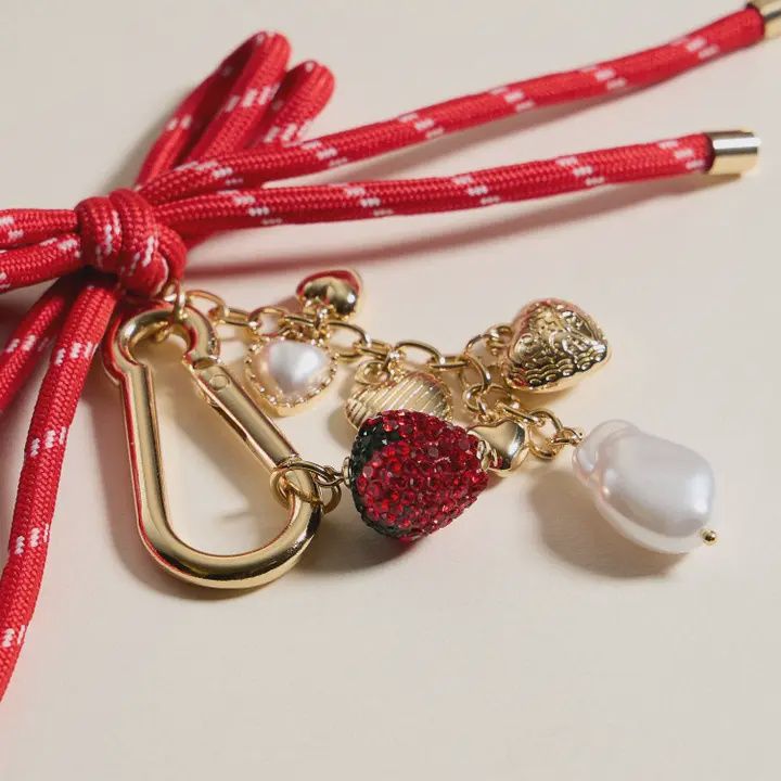Bag Charm/Key Chain, Style: Red Hearts