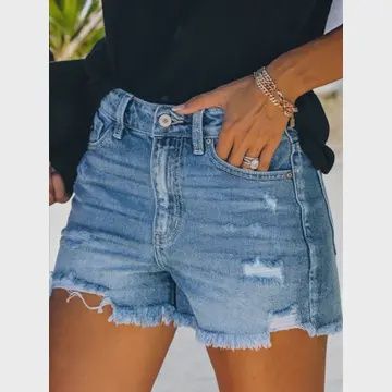 Distressed Denim Shorts, Size: Sm 4/6