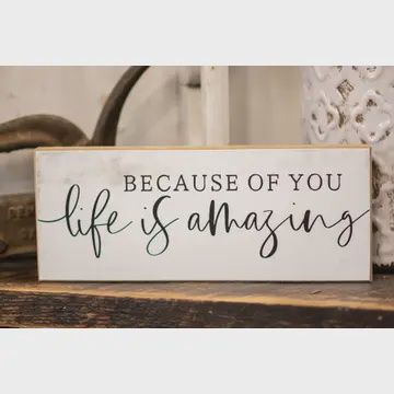 JanMichaels Wood block, Size: Medium, Style: Life is Amazing