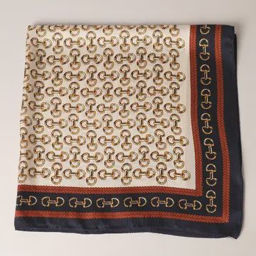 Horse Bridle Scarf, Color: Silk Brown/Gold