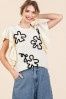 Jodifl Sweater, Size: Small, Style: Flutter Sleeve Flowers