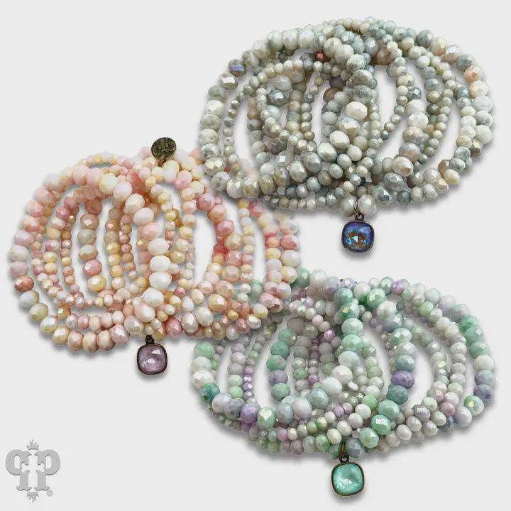 Pink Panache Bracelet, Style: Dusty Bracelet Set w/Austrian Crystals
