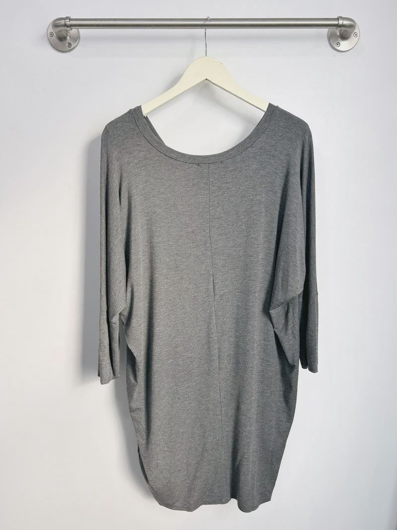 3/4" Dolman Sleeve Shirt, Color: Charcoal, Size: Small