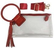 Game Day Clear Bags, Color: Red, Style: Wristlet w/Tassel