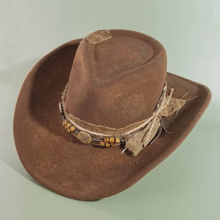 Western Unisex Hat, Style: Rustic Feather