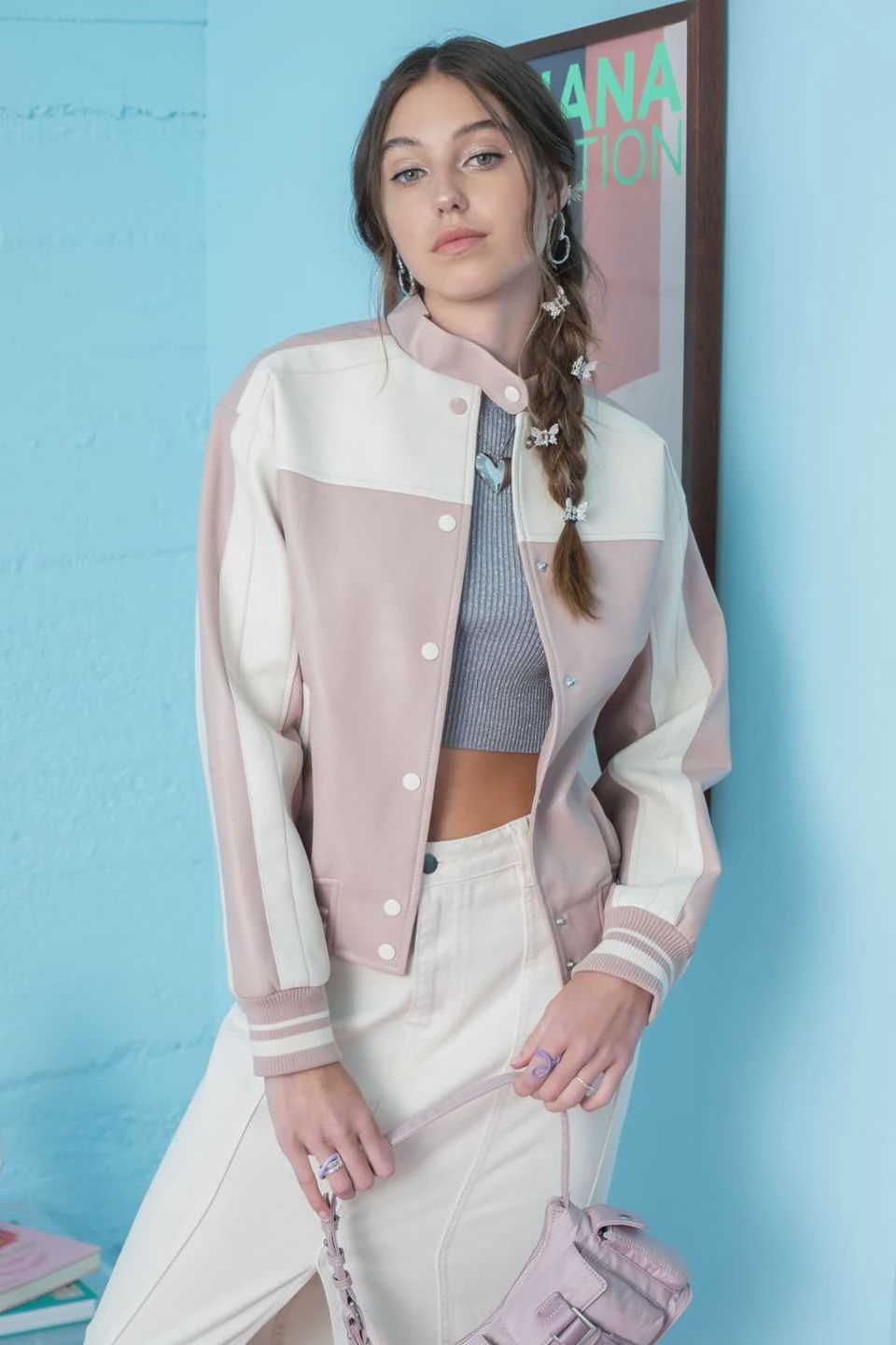 Jacket, Color: Dusty Pink MotoJacket, Size: Small