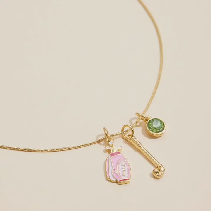 Gold Dipped Charm Neck, Pattern: Golf