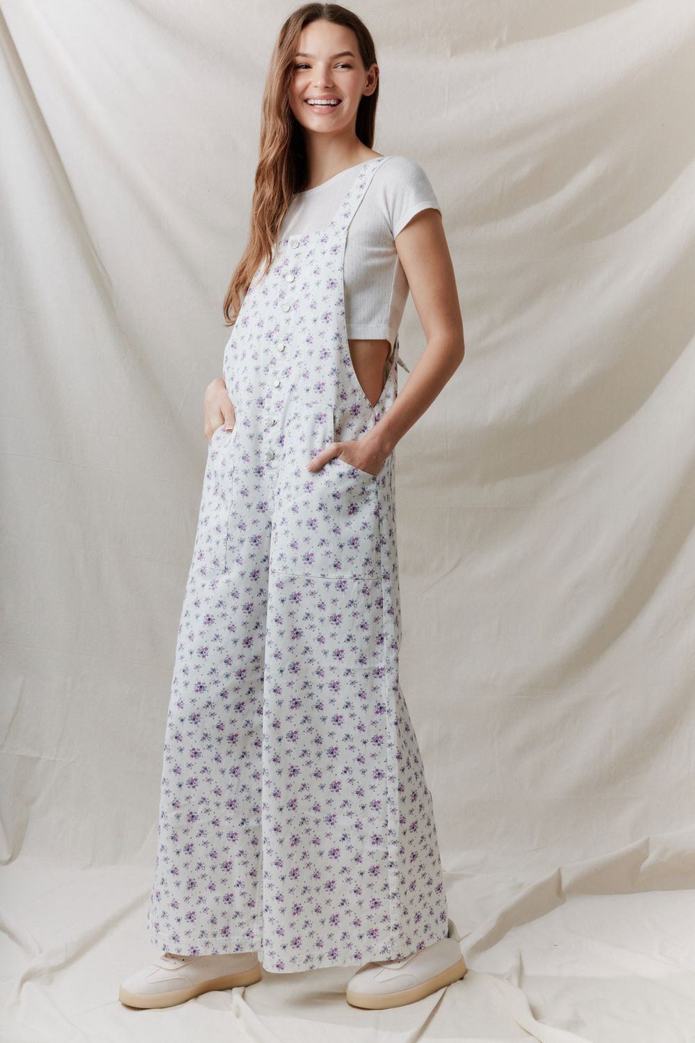 Floral Overalls, Color: Lavender Love, Size: Small