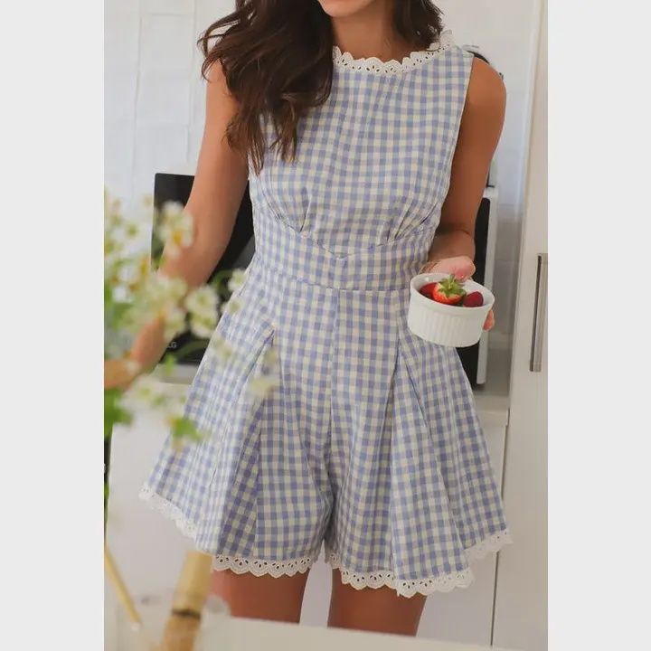 Gingham Romper