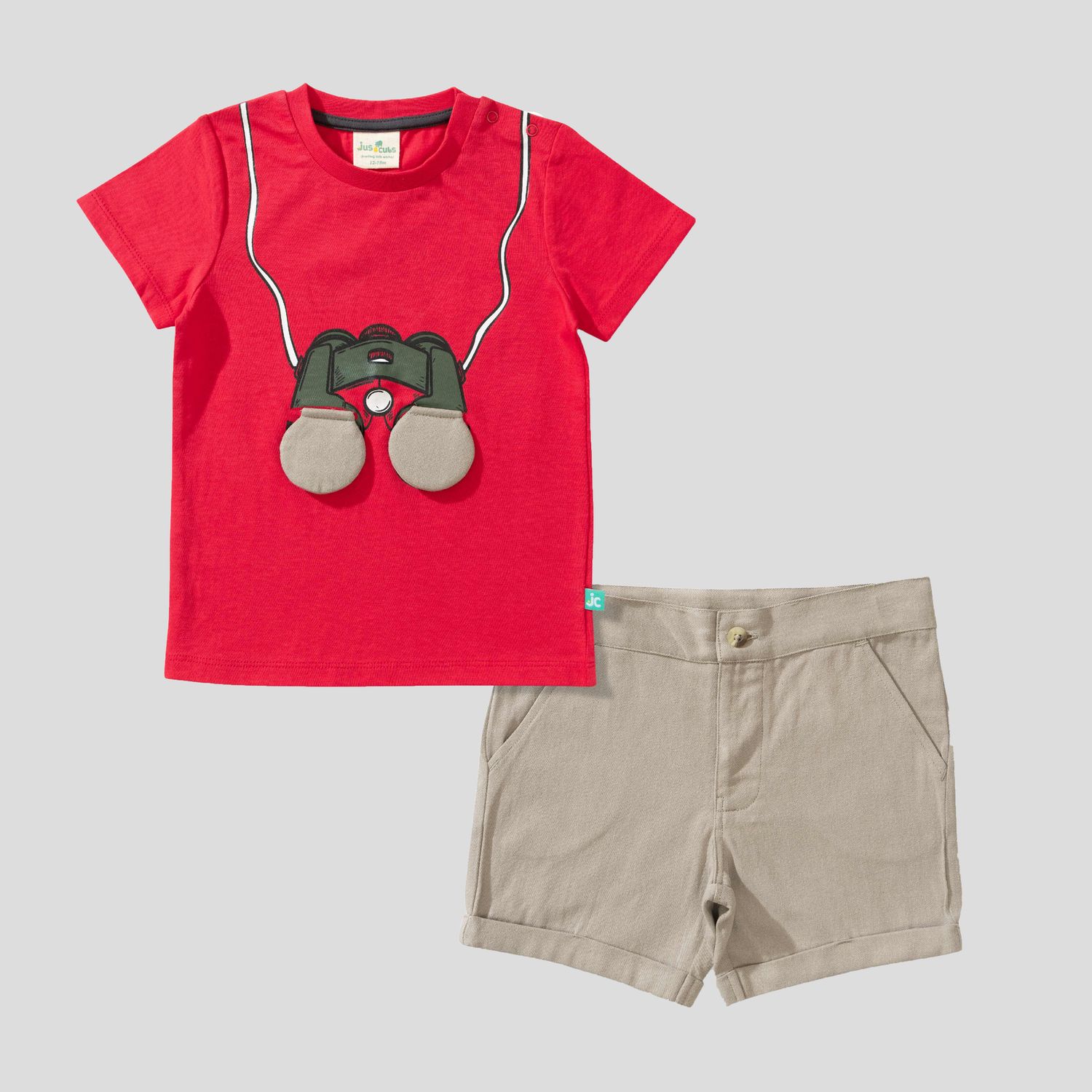 Summer Set Red Tan Tee &amp; Shorts
