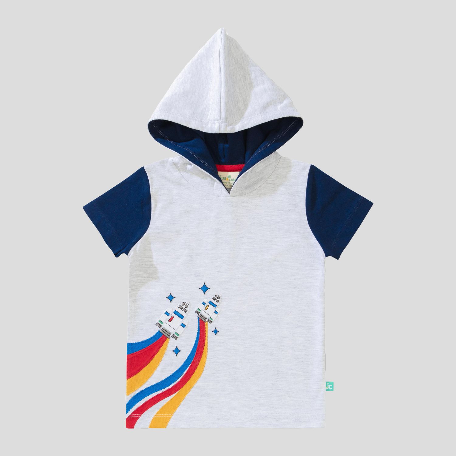 Half Sleeve Rocket Space Hoodie, Size: 3-4 Yrs