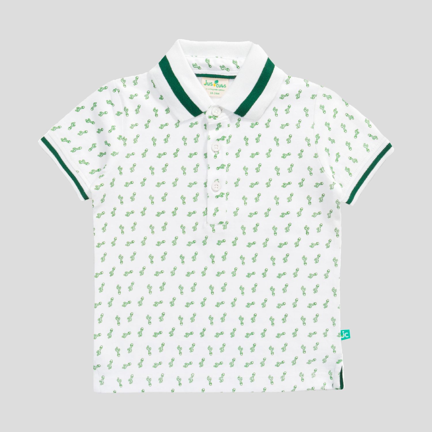 Half Sleeve Polo Shirt -Cactus, Size: 3-4 Yrs