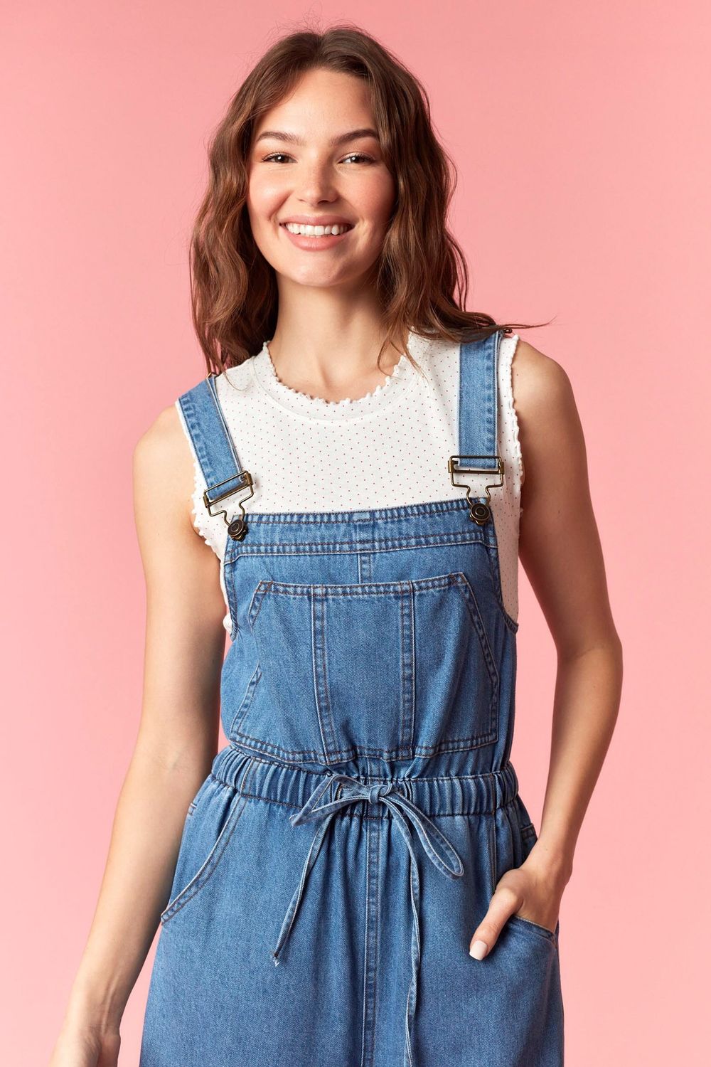 Polka Dots Tank, Color: Navy Polka Dots, Size: Small