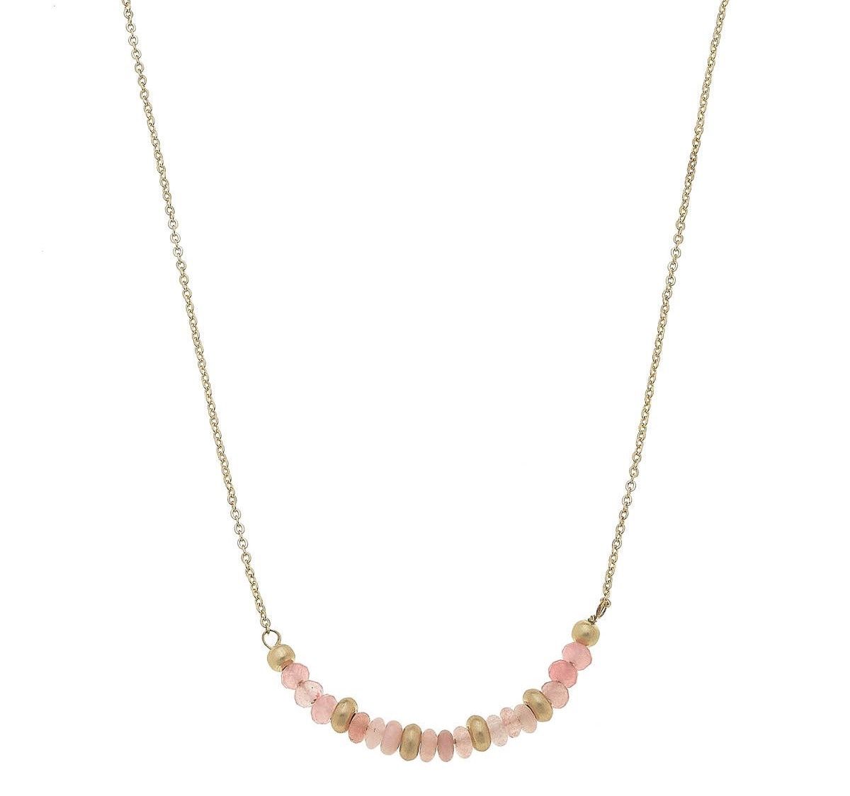 Hallie Beaded Crescent Necklace