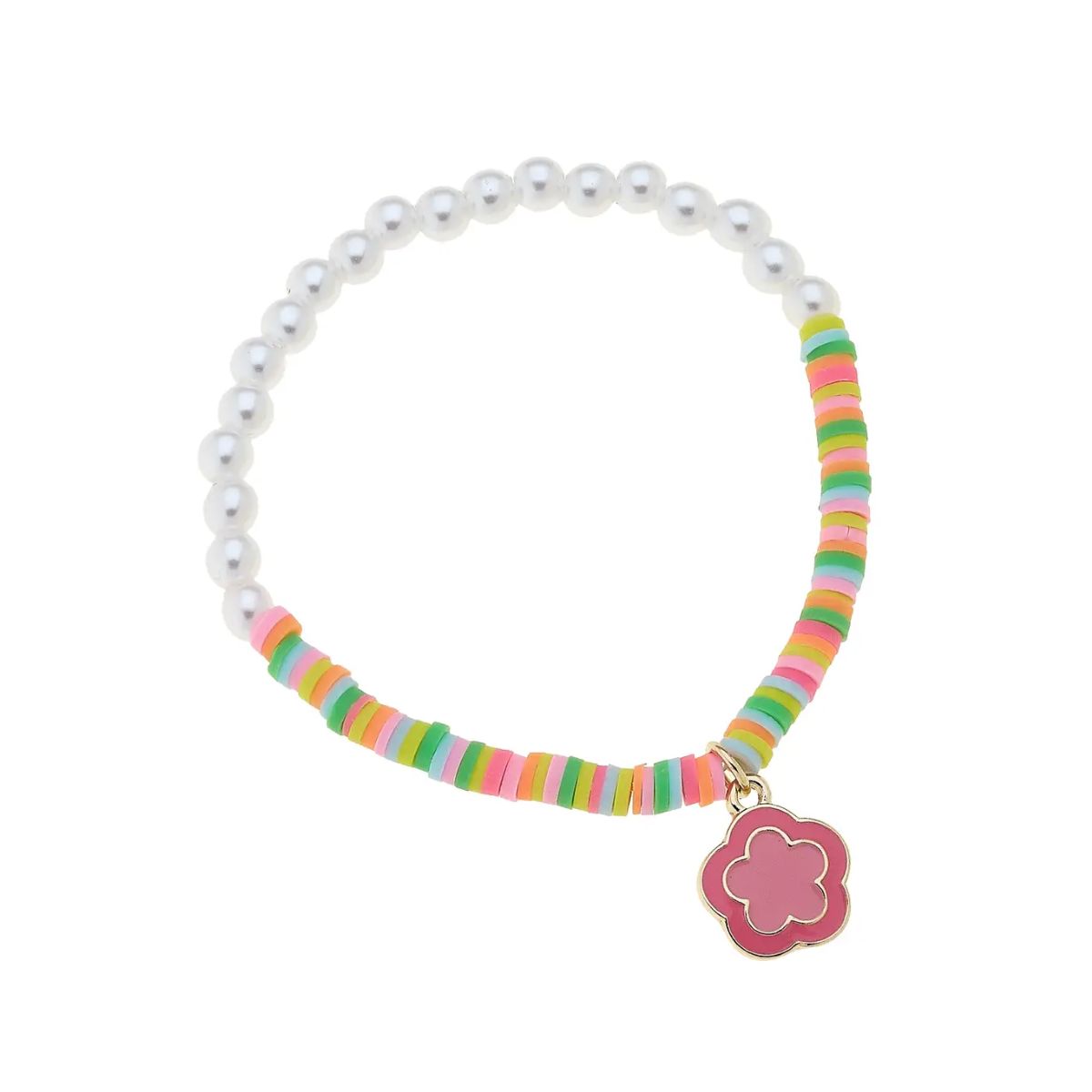 Ava Pearl Enamel Flower Bracelet