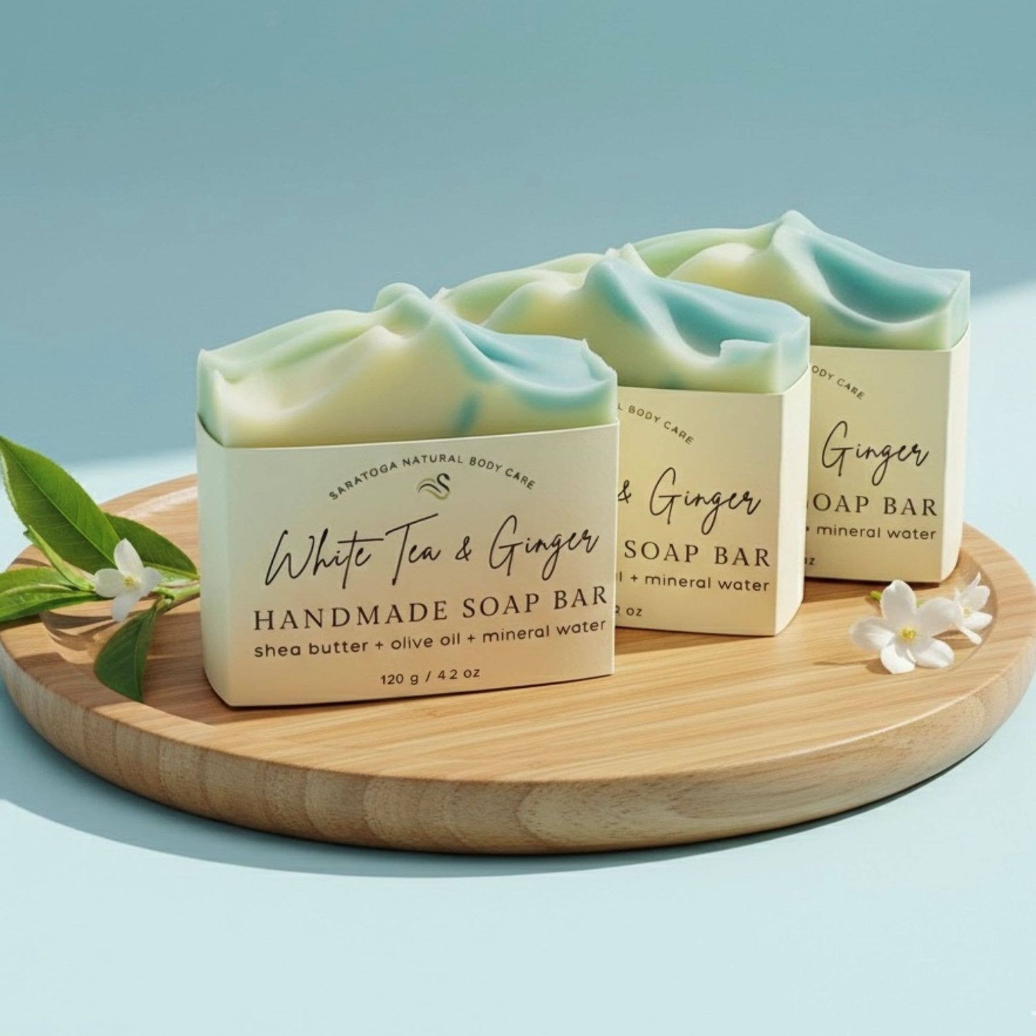 White Tea Ginger Handmade Soap Bar VEGAN