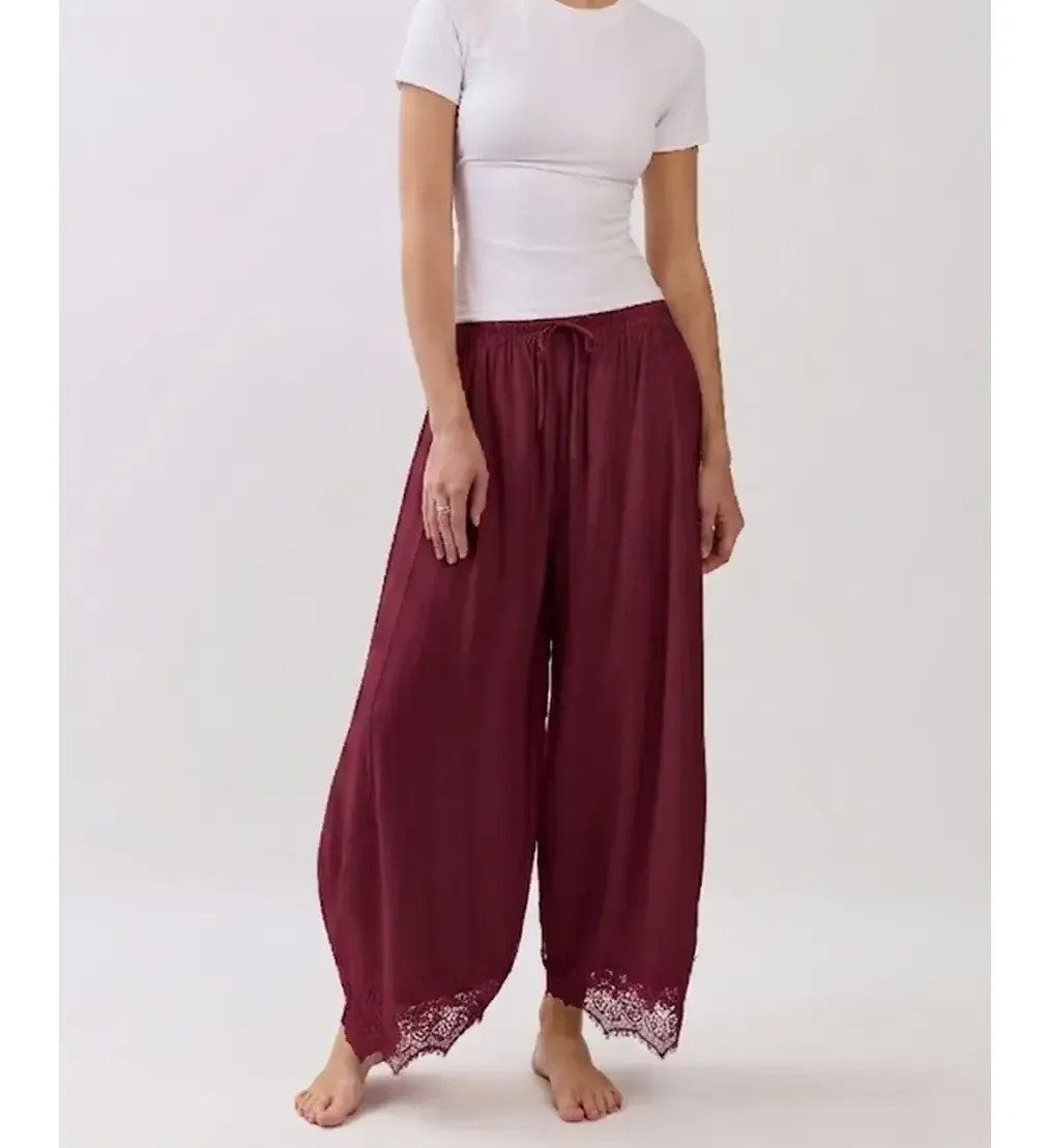 Lace Hemmed Pants