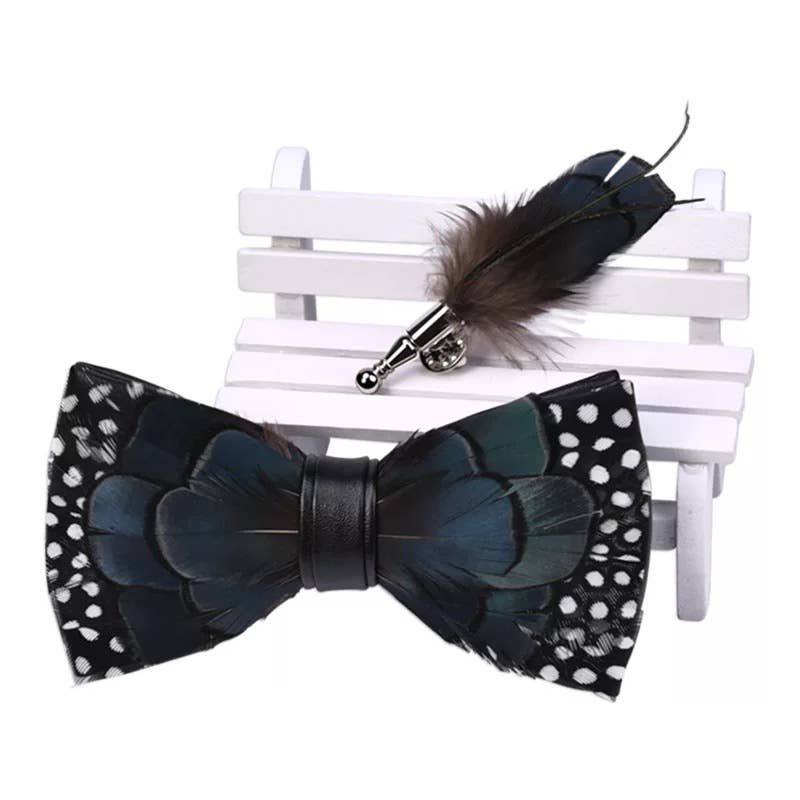 Handmade FeatherBowtie Polka Dots
