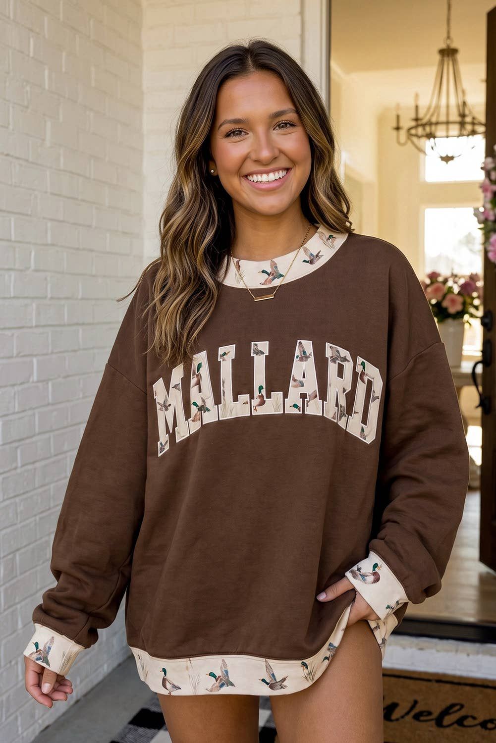 Western Mallard Graphic Baggy Sweatshirt