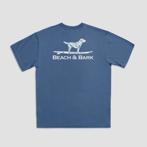 BEACH &amp; BARK TEE, Colour: LIGHT NAVY CAMO, Size: M