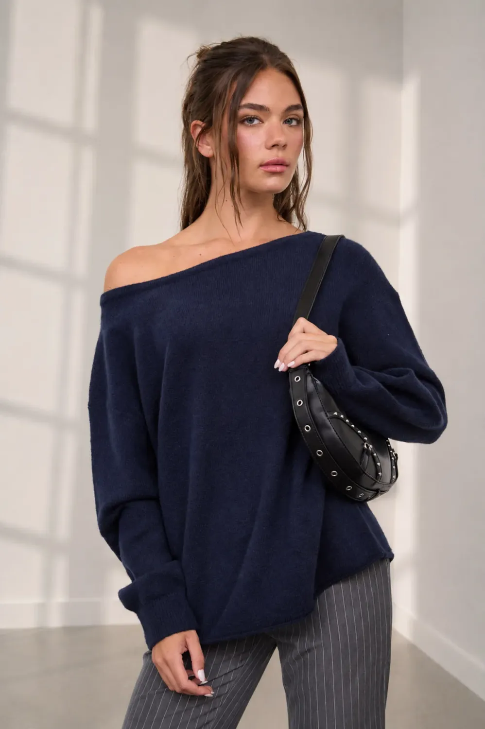 Oversized Boat Neck Sweater