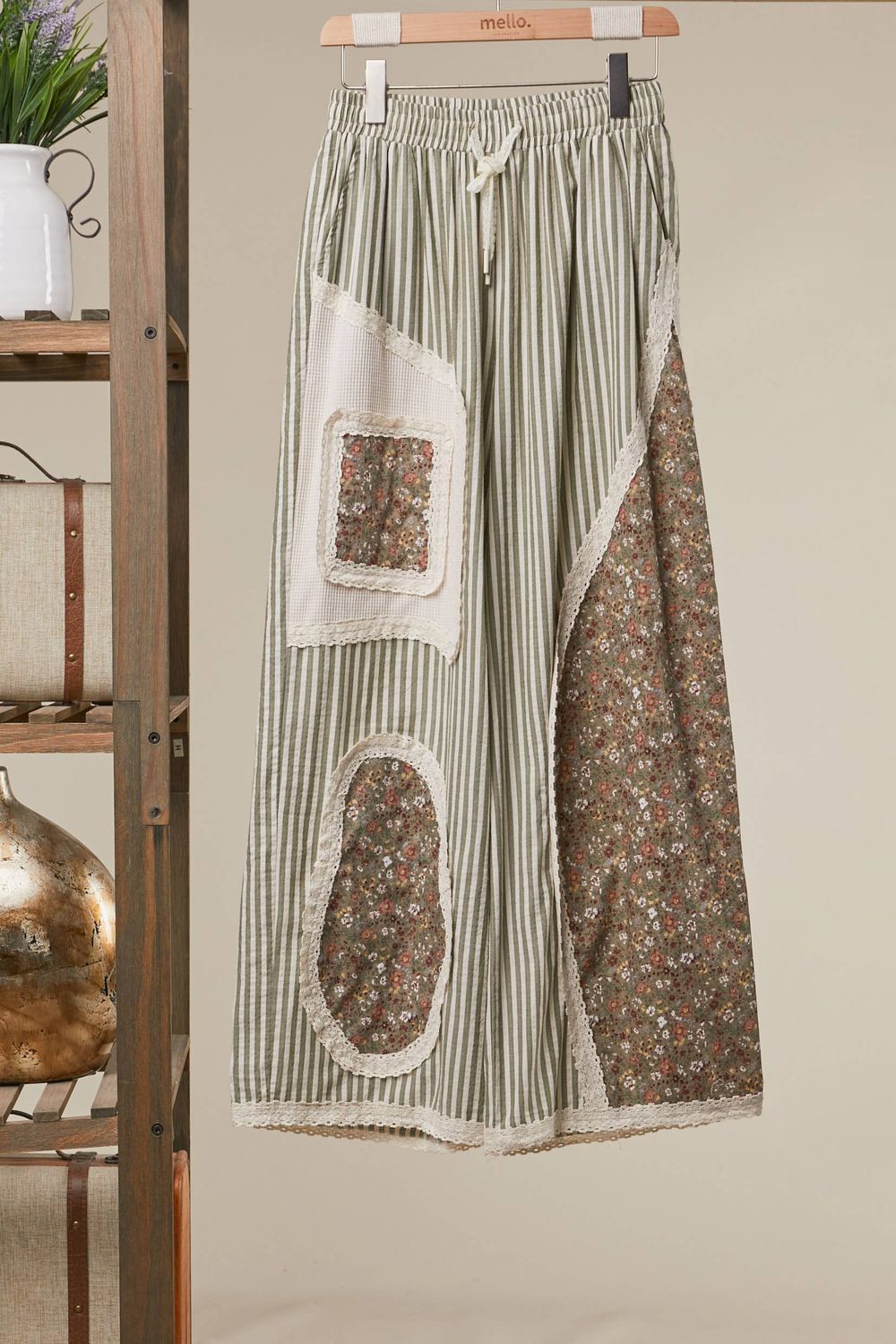 Prairie Stripe Patchwork Wide Pants