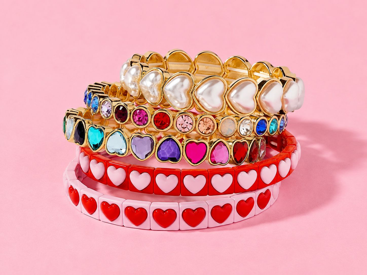 Enamel Stretch Bracelet - Love -