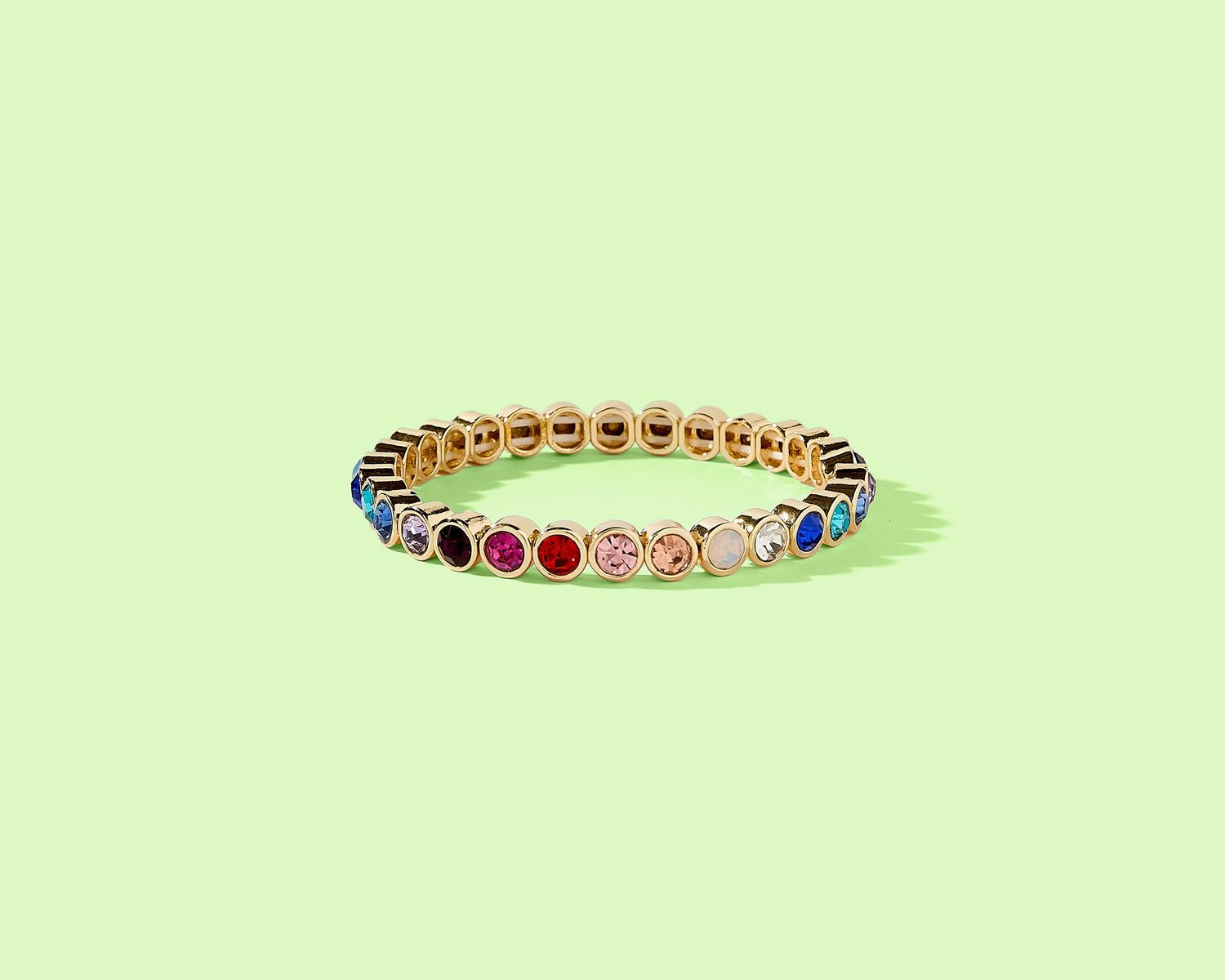 Enamel Stretch Bracelet - Love -, Color: Amore Colorful Bezel (B-62)