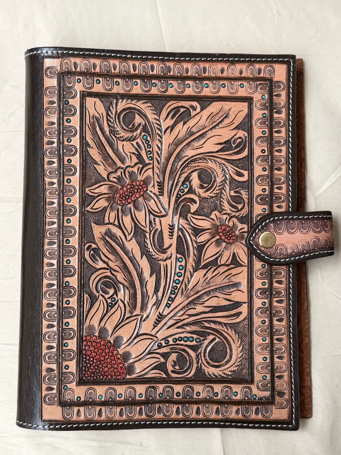 Tooled Flower Bible Cover