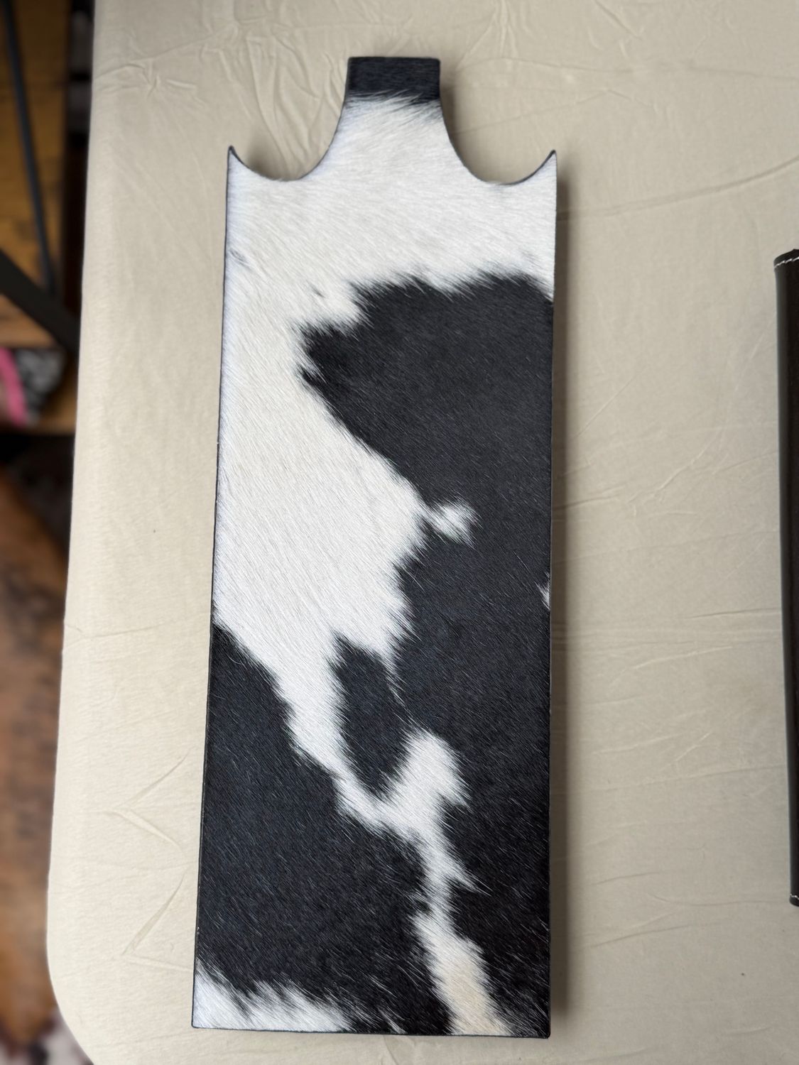 Black &amp; White Cowhide Jewelry Stand