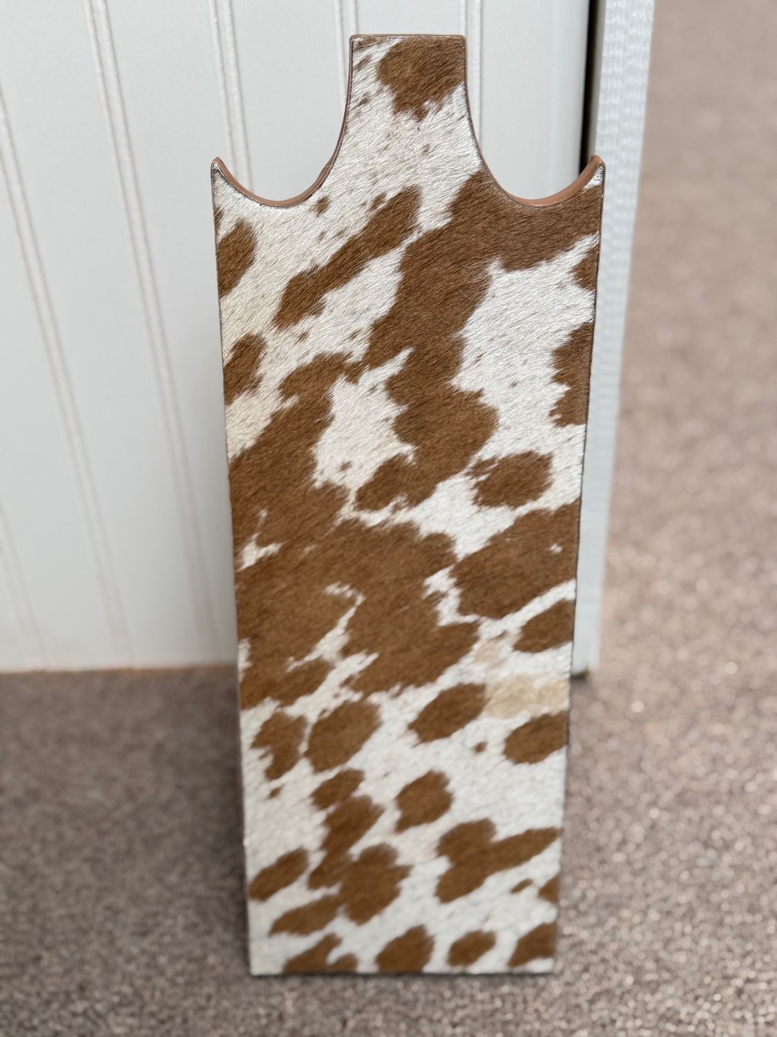 Brown &amp; White Cowhide Jewelry Stand