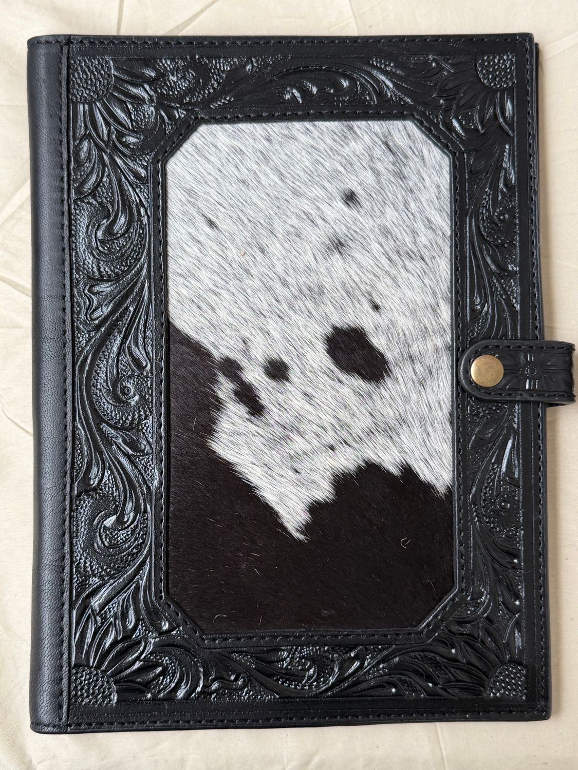 Tooled Black Leather Bible Cover