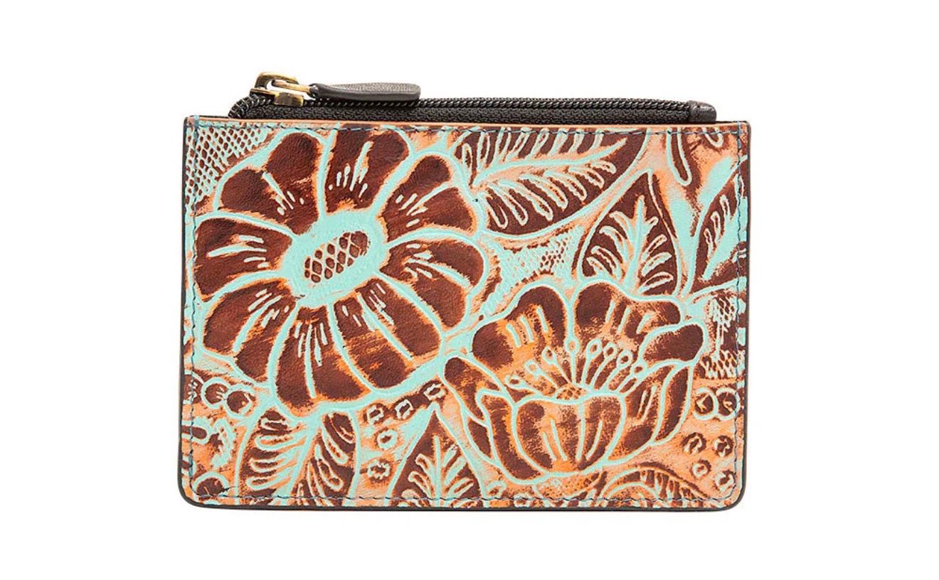 Rusted Turquoise Tooled Wallet