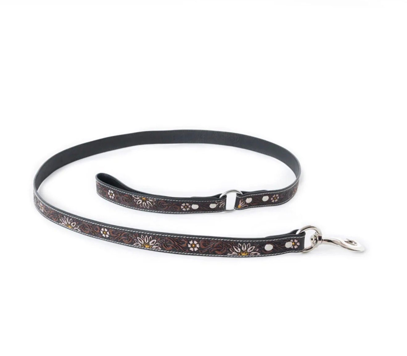 Leather Tooled Dog Leash