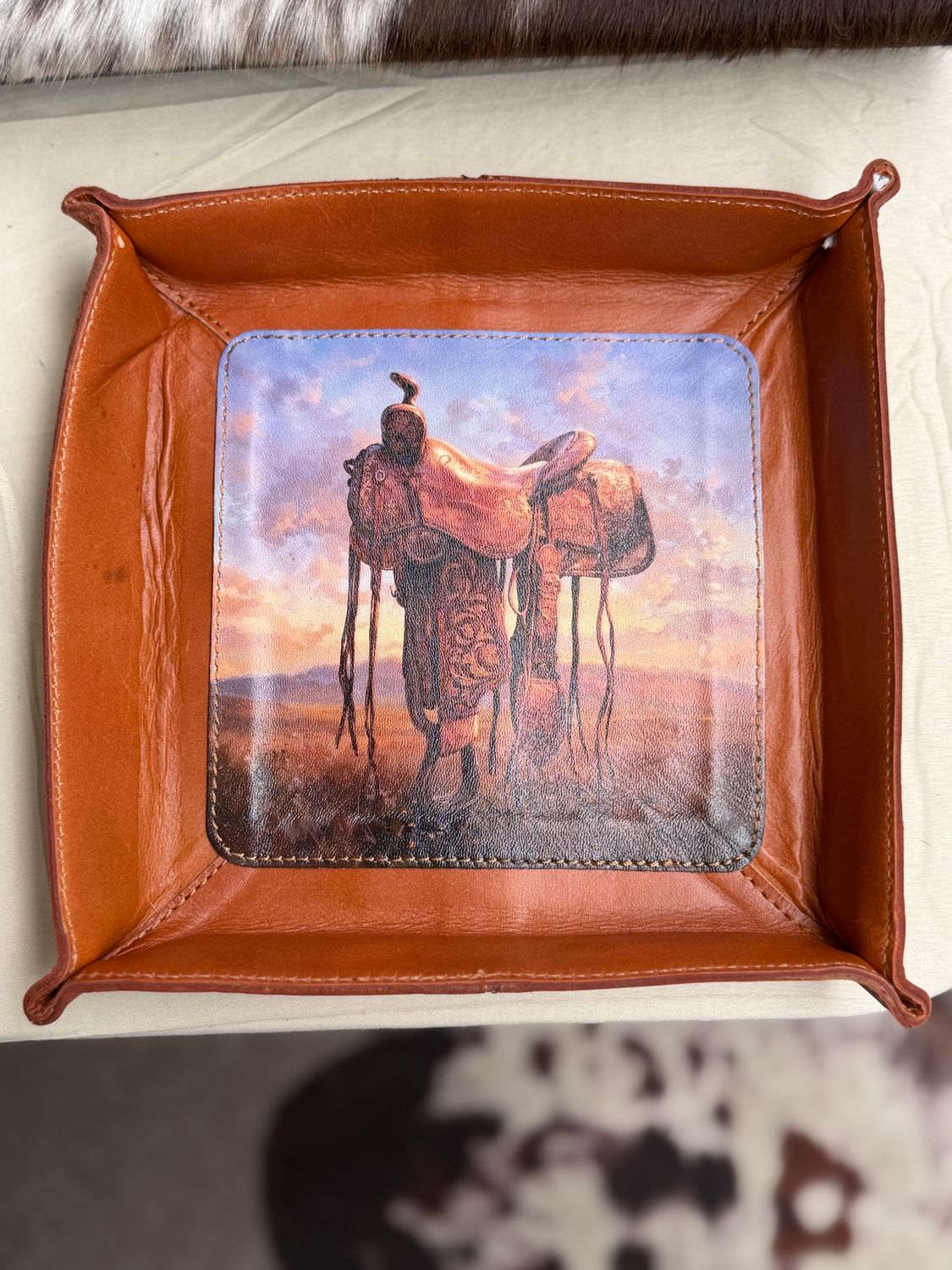 Leather Western Saddle Tray